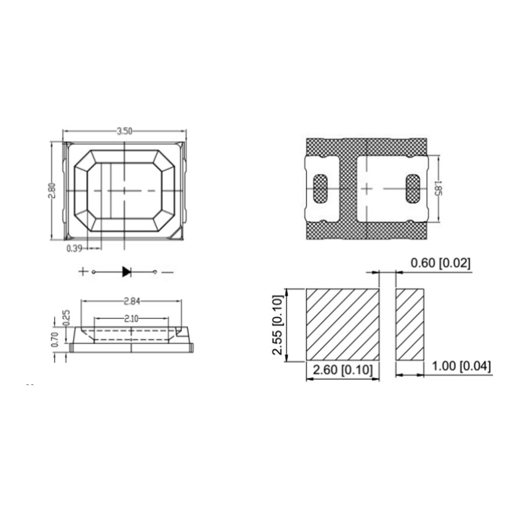 LED SMD 2835 Light Emitting Diode 0.1W 0.2W  0.5W  LED Chip Component