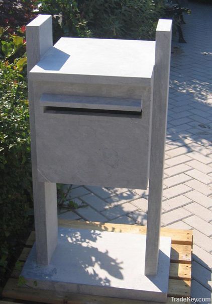 Blue stone letterbox / mailbox poster