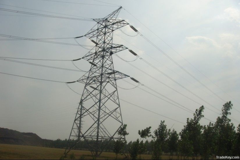 electric power transmission line steel tower