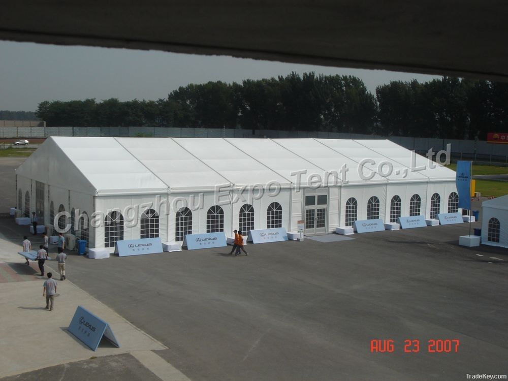 20x35m exhibition tent with glass doors