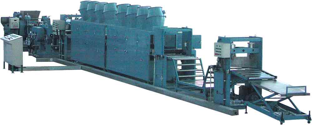 Synthetic resin board production line