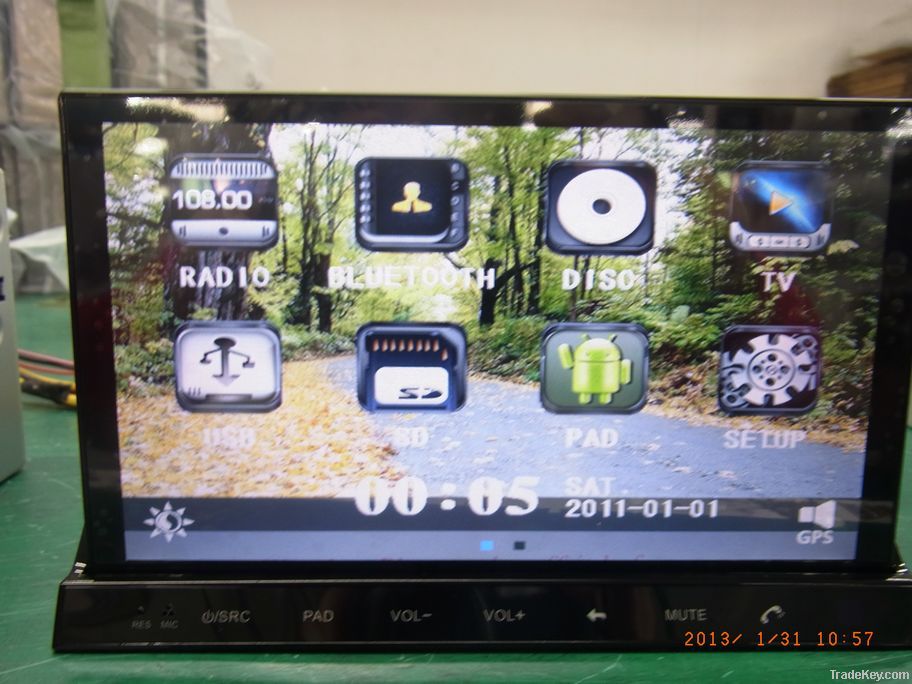 Android capacitive touch screen car pad with 3G, WIFI, DVD, GPS, etc.