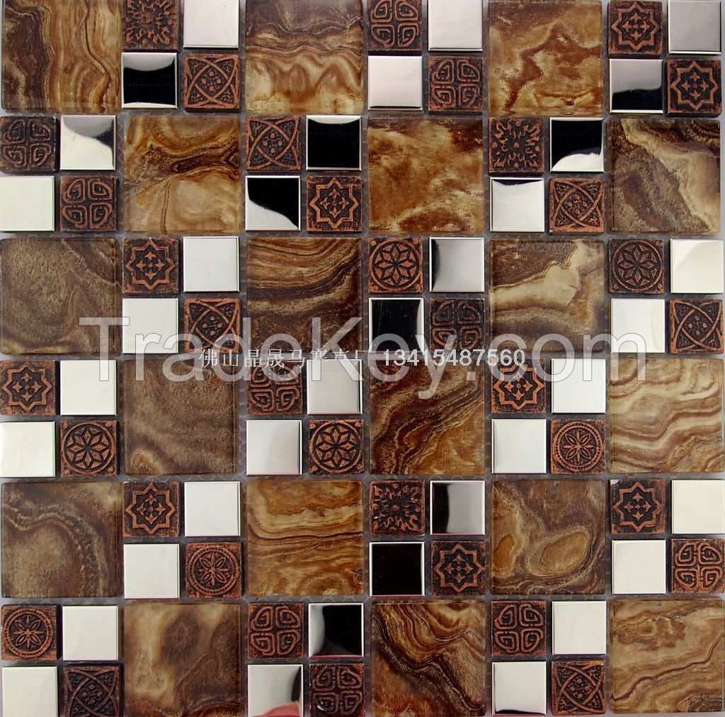 flower glass mosaic tile jsm-834