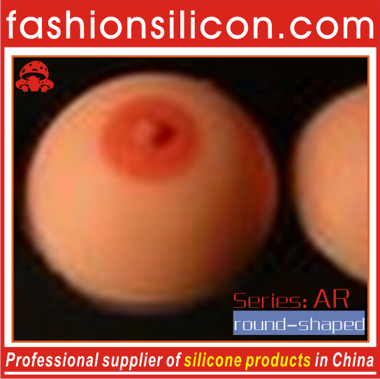 silicon breast form with nipples, round shape