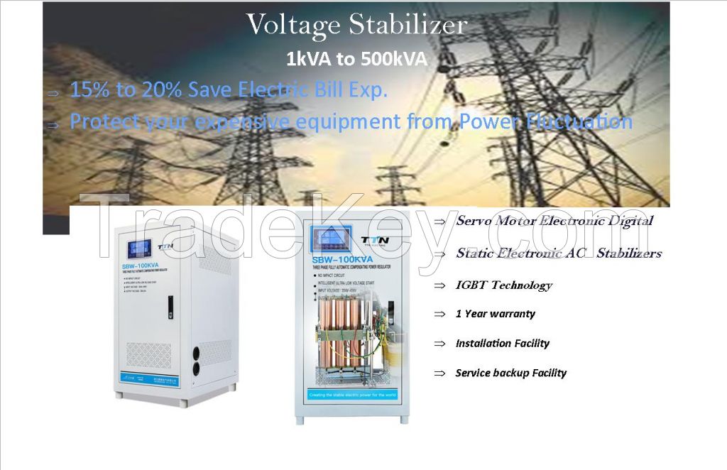 AUTOMATIC VOLTAGE STABLIZER  20KVA TTN  SVA  THREE PHASE   