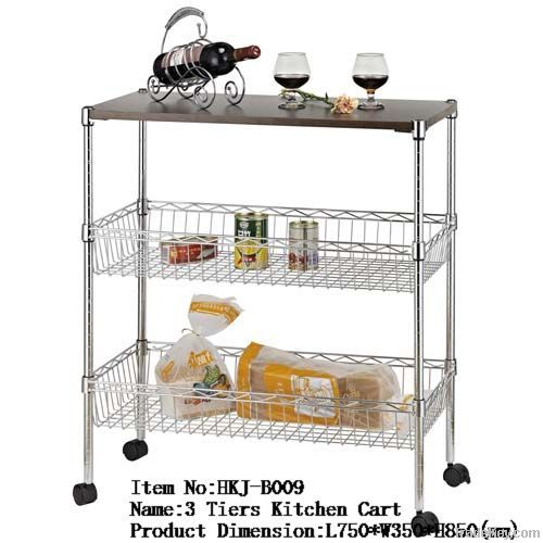 Mobilizable 3 Tiers Kitchen Cart