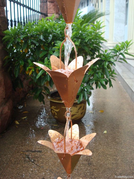 Copper rain chain