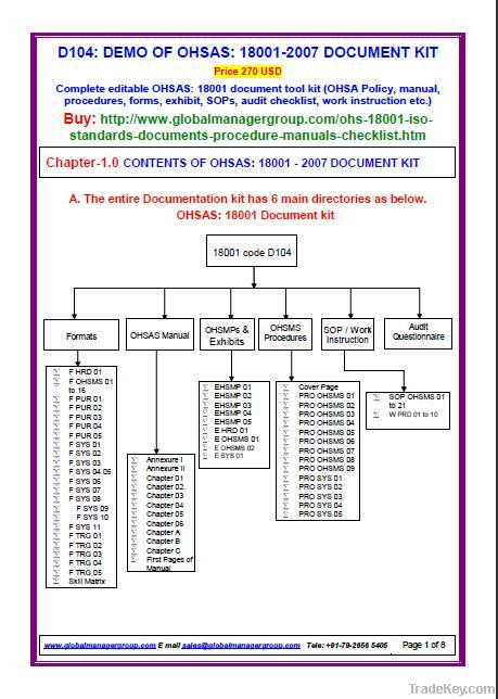 OHSAS 18001 Health and Safety Documents