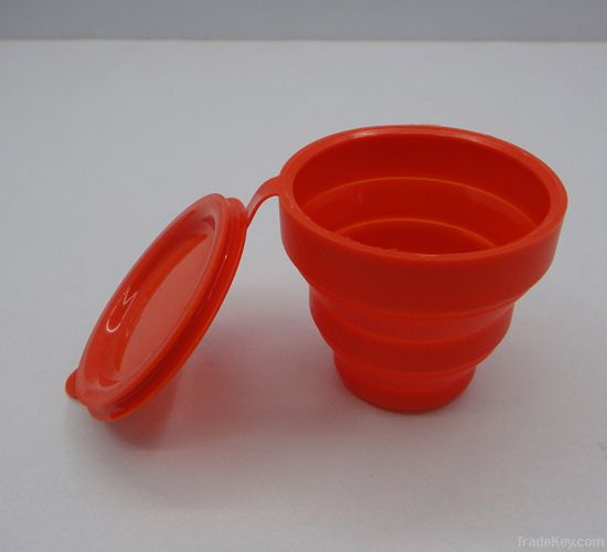 silicone folding cup with cover