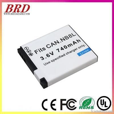 Replacement battery for  branded NB-8L A Camera Battery