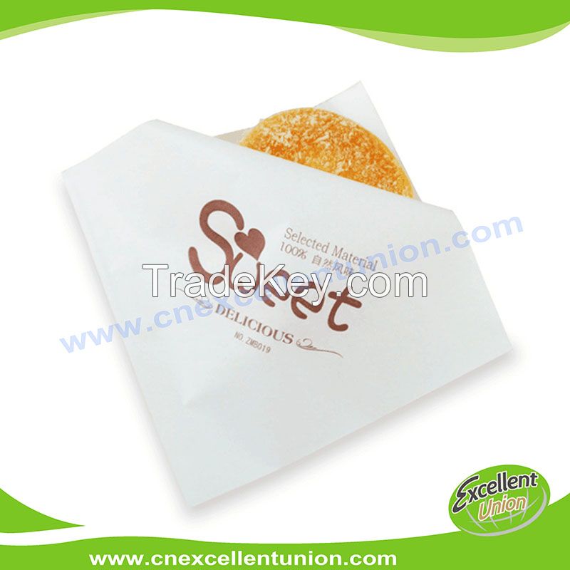 Double side open customer logo bread bag milky bun paper bun pad paper V-bottom bag