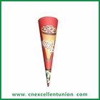 Custom printed paper rolled ice cream cone/cone paper/ice cream art paper/cone sleeve
