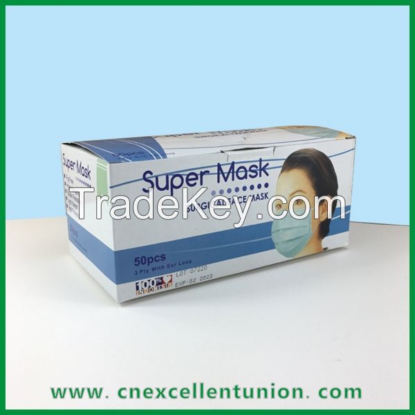 Face Mask Surgical Mask Box KN95 mask box 50pcs Size Customized Box
