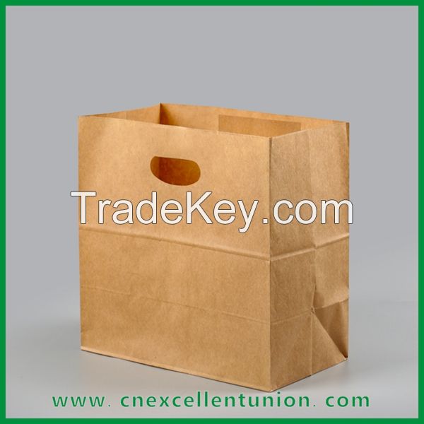 Die Cut Handle Take Away Paper Bags Shopping Bag Customized Delivery Paper Bag