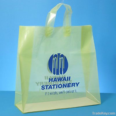 printed PE soft loop handle bags for garment packaging