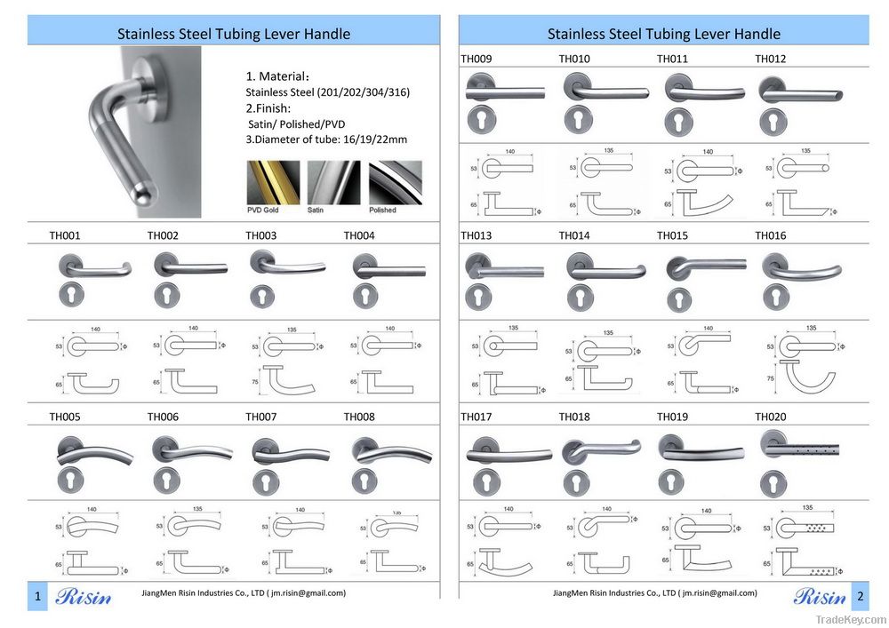 Stainless steel door handle