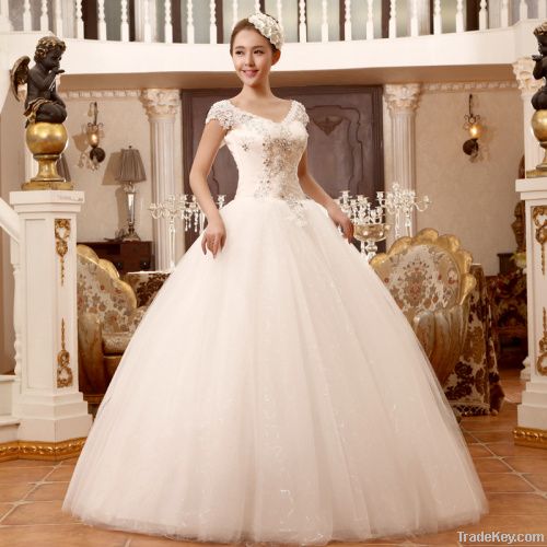 SWEETHEART NECKLINE two shoulder a word should wedding dress