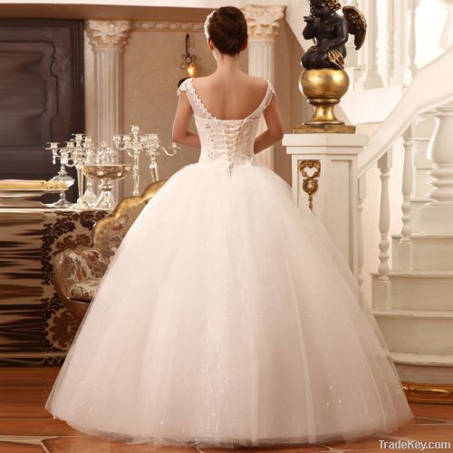 SWEETHEART NECKLINE two shoulder a word should wedding dress