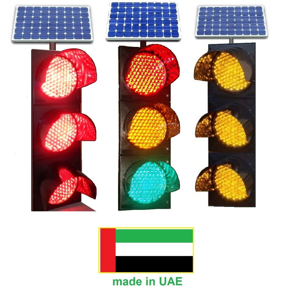 solar traffic signal three color