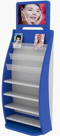 Display stand with LCD Screen and LED light box, attractive cosmetic d