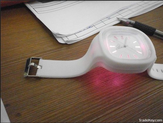 Silicone lighting watch