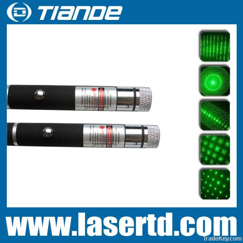 200mw 532nm green laser pointer with 5 changeable heads TD-GP-17