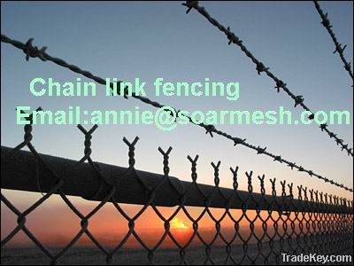 Chain link fencing