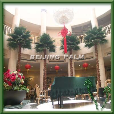 Artificial washington palm tree in hotel