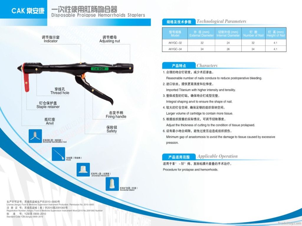 Disposable prolapse hemorrhoids stapler