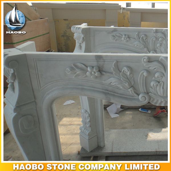 Beautiful Louis XV Style Fireplace Mantel Semi-Statuary With Opulent Carved Details