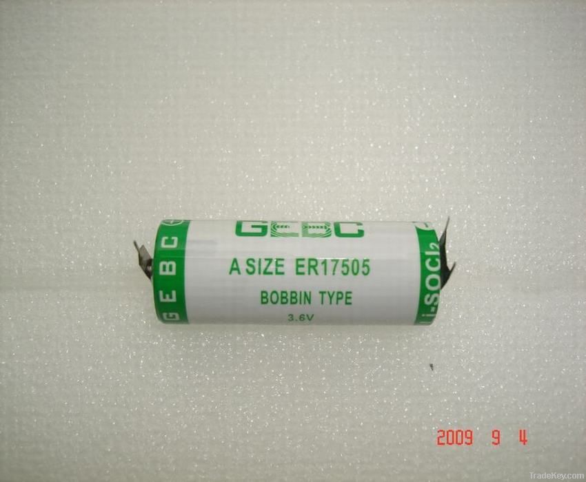 ER17505 (LS17500) ER17505 (LS17500) A 3.6V 3200mAh GEBC Li-SOC12 BATTE