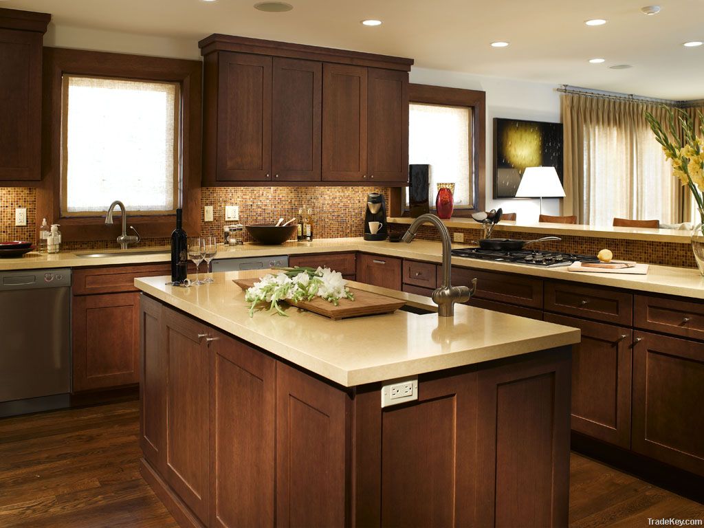 Maple Wood RTA Kitchen Cabinet Shaker Door Square