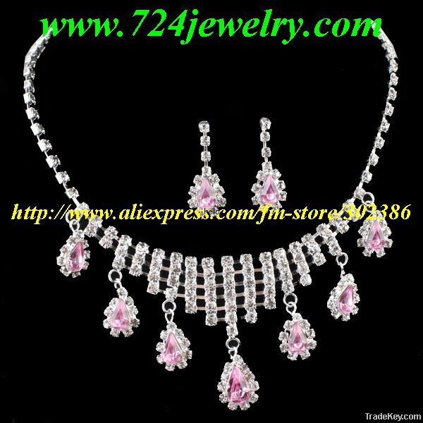 Elegant Rhinestone Jewelry Sets, 50 Sets/Lot