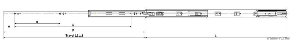 4502-S soft-closing ball bearing slide