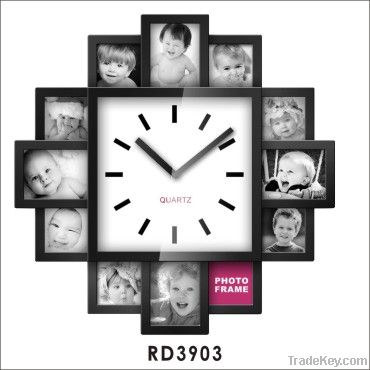 Multi-Photoframe plastic wall clock RD3903