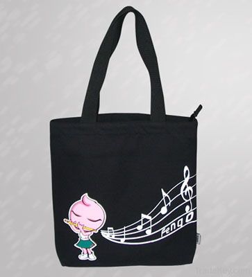 Black Cotton Canvas Tote Bag For Promotion