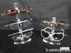 Transparent vertical eyeglasses display holder