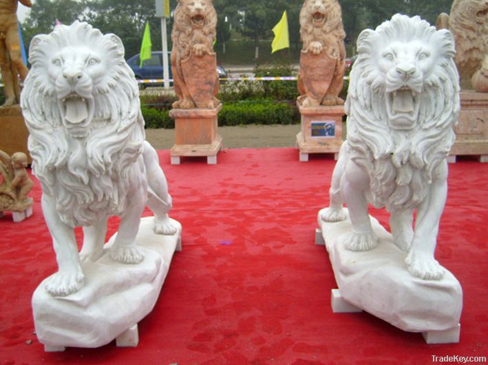 White marble lions