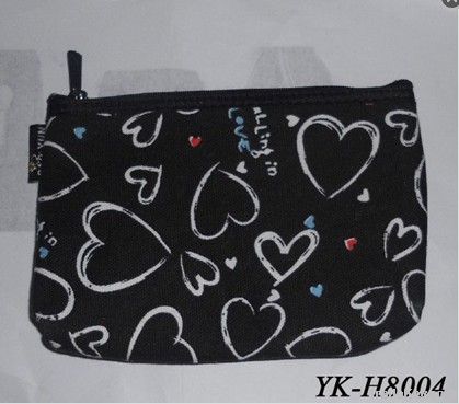 promotional black cotton canvas cosmetic bag pouch