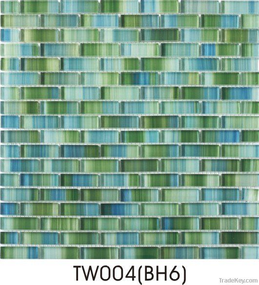 Linear mosaic tiles for wall