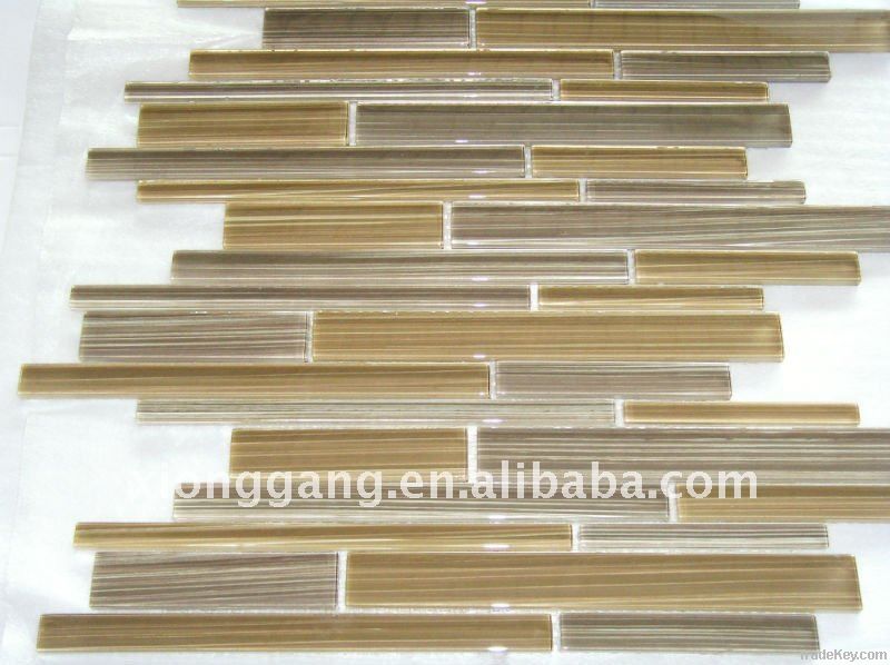 Glass border tile, strip tile, white mosaic tile