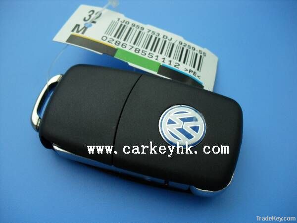 Good quality VW 2 buttons remote flip key case