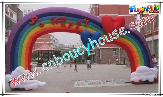 Rainbow inflatable arches