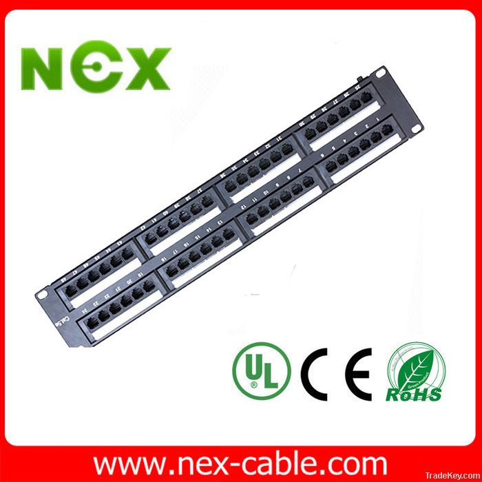 cat5e/cat6 patch panel 24/48 port utp/shielded