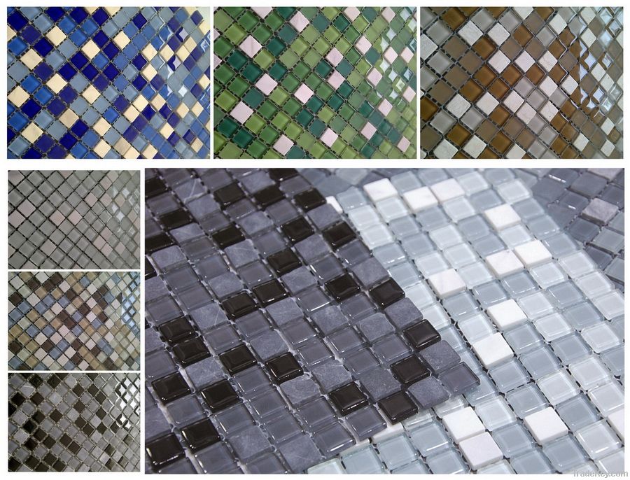 4mm Crystal Glass Mosaic mix Stone Mosaic