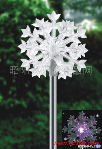 The solar lamp with litter snowflake edge of insert stereo