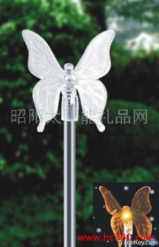 Stainless steel independent type plastic transparent butterfly solar l