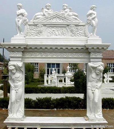 Marble and granite fireplace