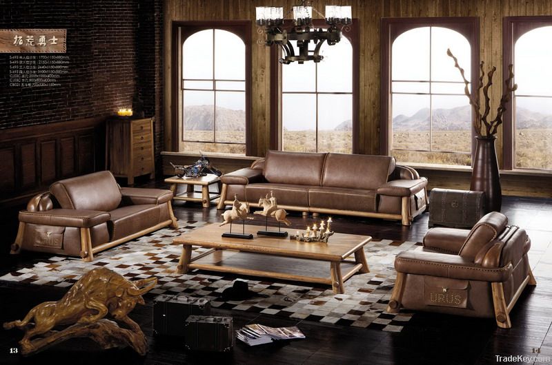 Top grain leather sofa