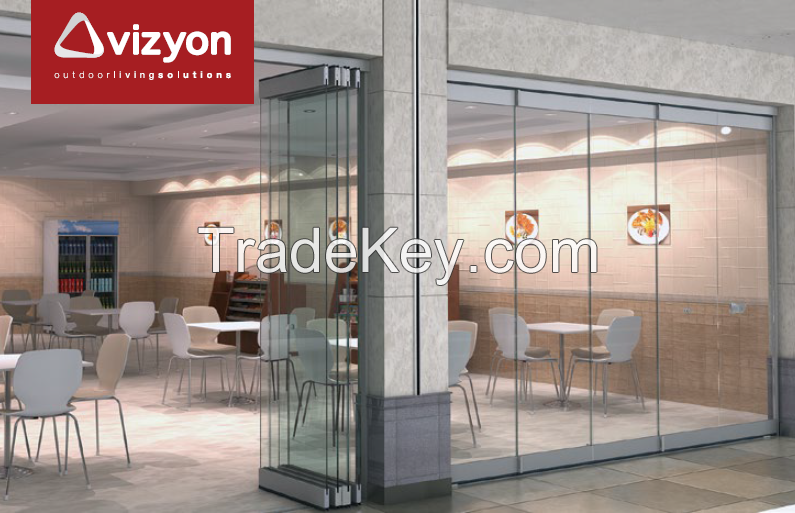 HINGED FOLDING GLASS DOOR SYSTEM  - RAILED